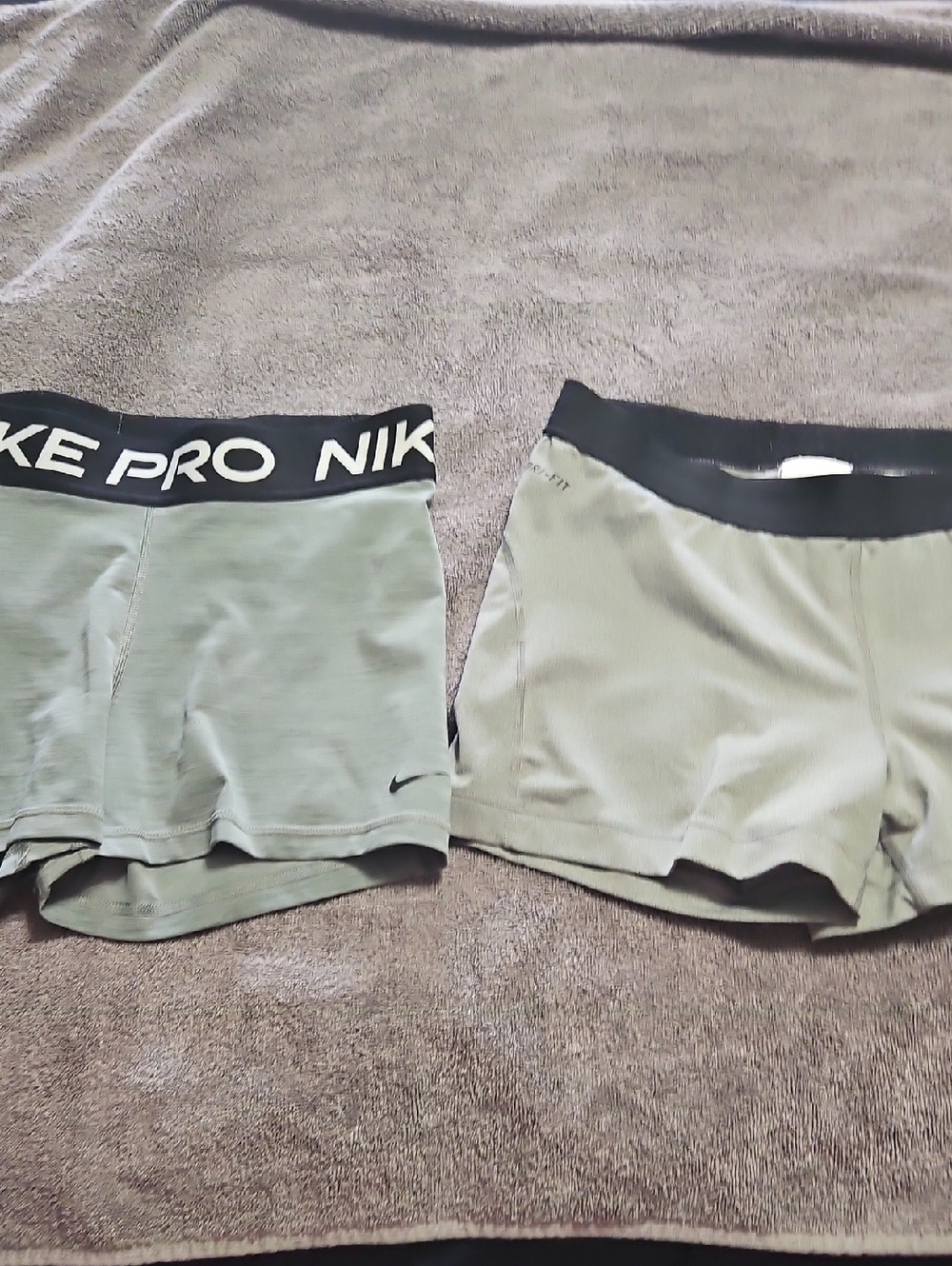 Nike Pro Grey Athletic Shorts with Black Waistbands